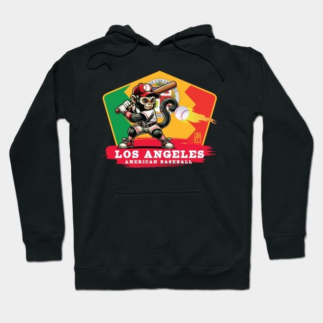 USA - American BASEBALL - Los Angeles - Baseball mascot - Los Angeles baseball Hoodie by ArtProjectShop